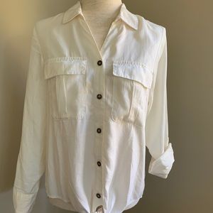 ONLY Cloud Dancer Cream Long Sleeve Top, Sz 36